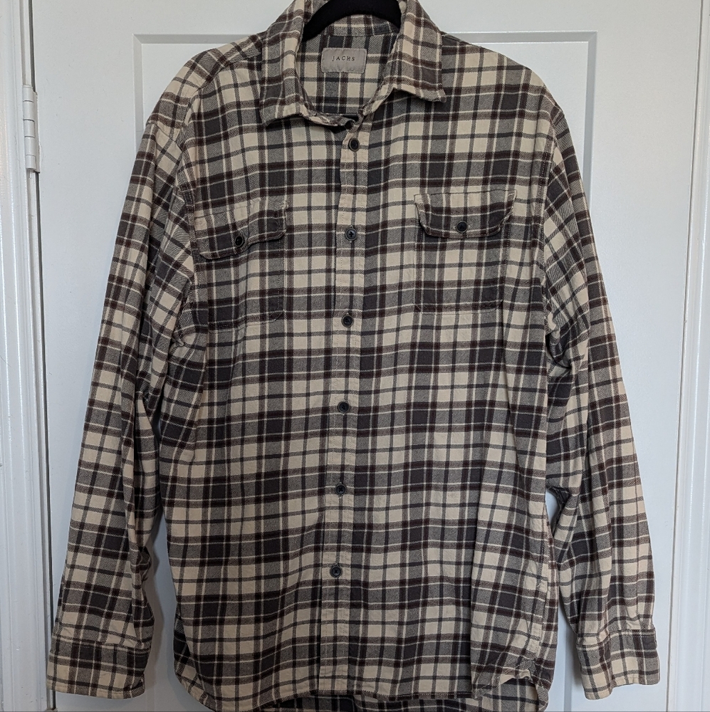 Jach's Khaki Plaid Flannel Button-Up Shirt